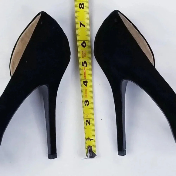 Zara Trafaluc 6 Inch Stiletto Black Suede Open Toe - Picture 10 of 12